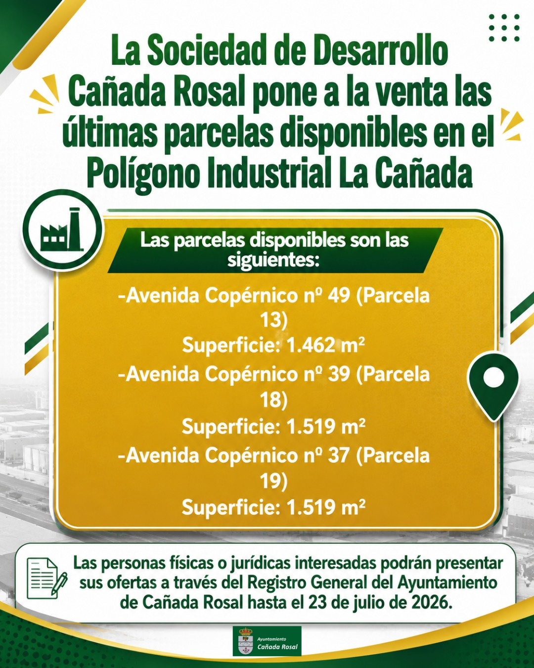 CARTEL VENTA PARCELAS LA CAÑADA