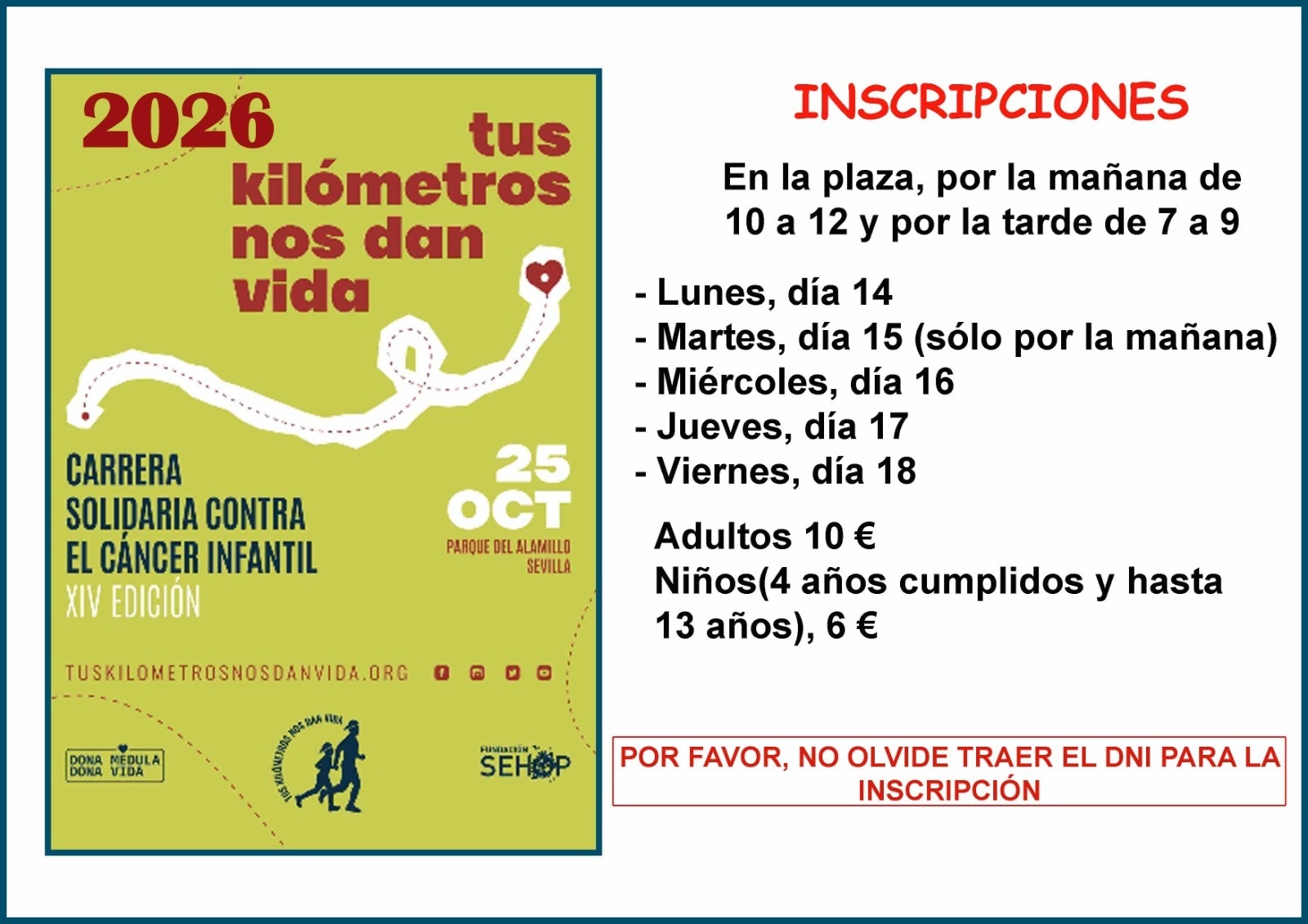 carrera tus kilometros nos dan vida 2026