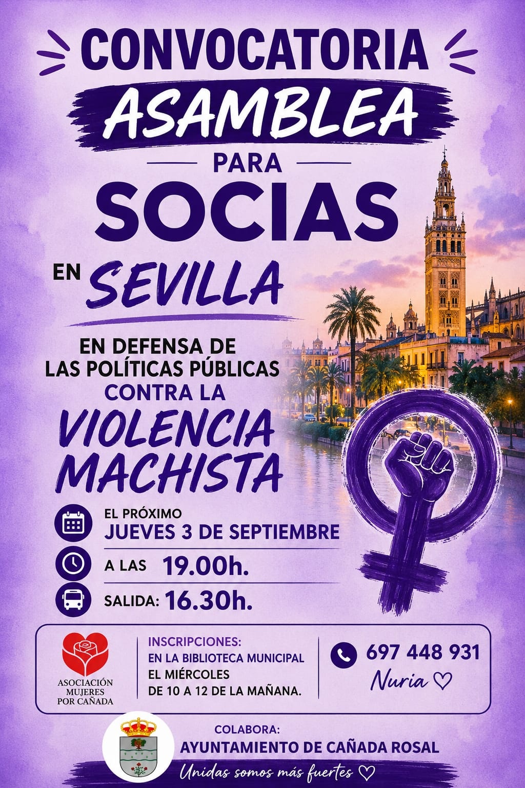 cartel asamblea asociación mujeres