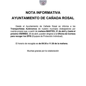 NOTA INFORMATIVA- AYTO CAÑADA (EPIS)