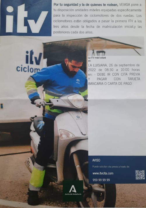 CARTEL ITV CICLOMOTORES