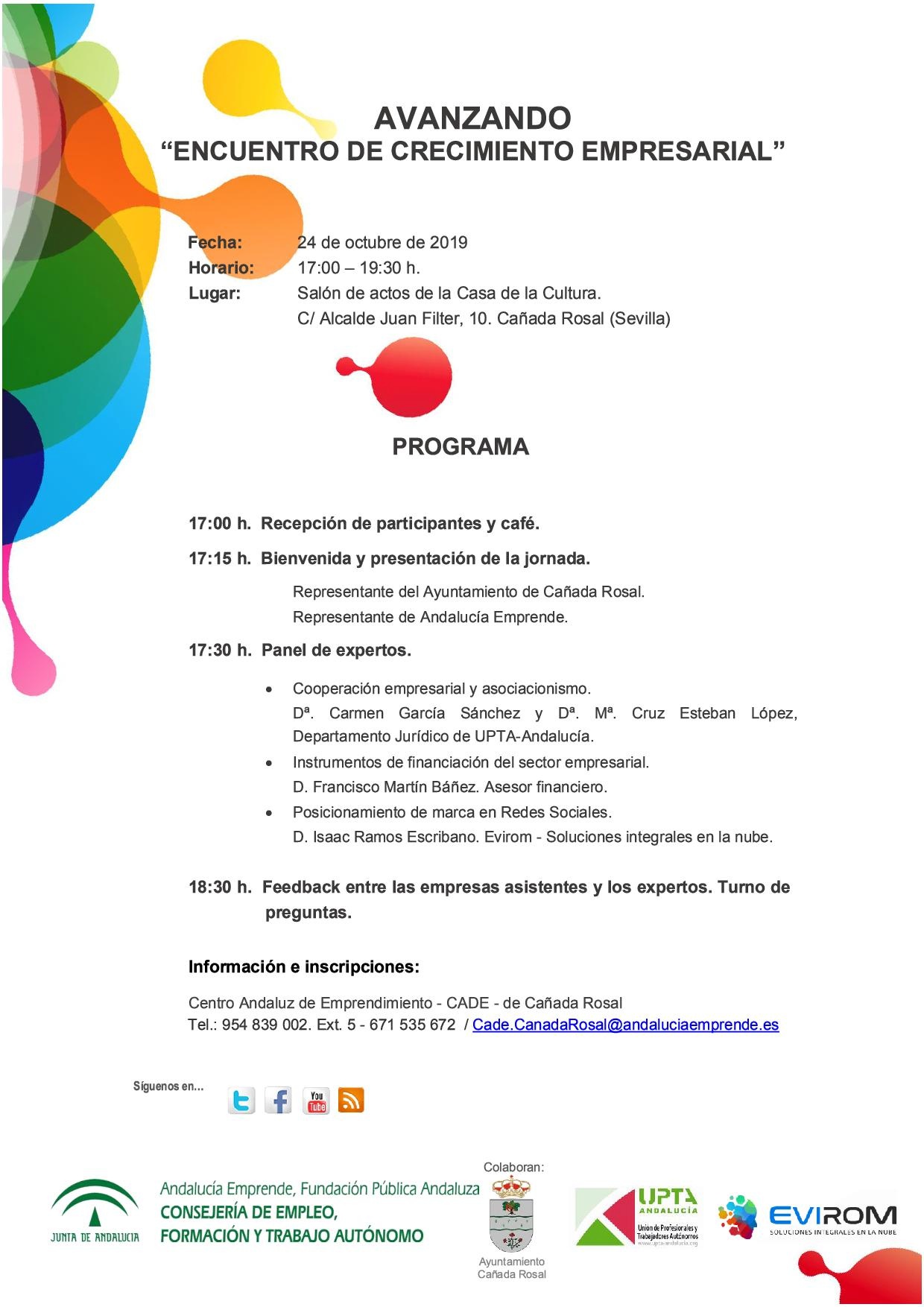 Cartel Jornadas Avanzando. Cañada Rosal