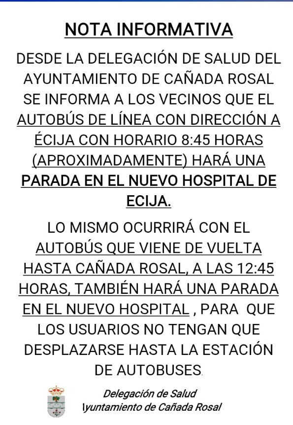 CARTEL AUTOBÚS HOSPITAL