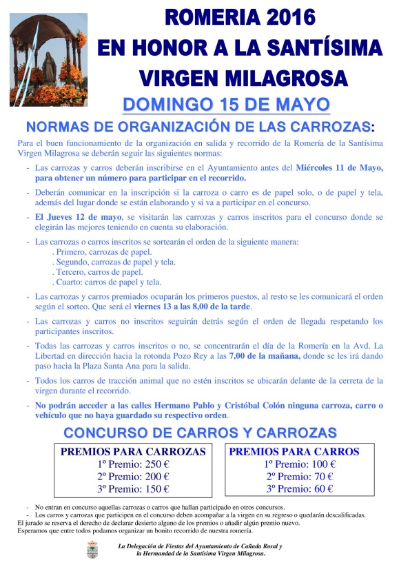 CARTEL CONCURSO CARROZA ROMERIA 2016